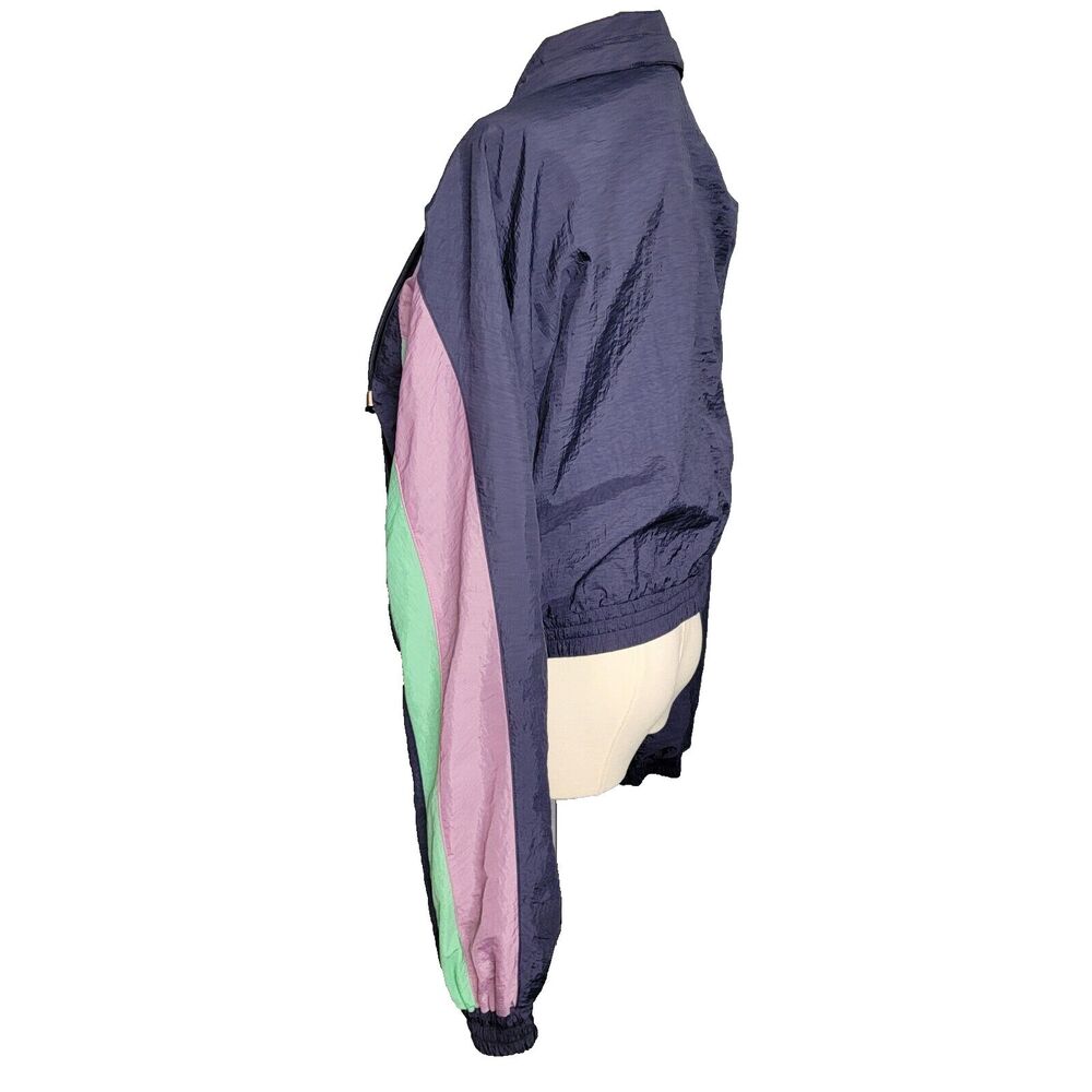 Urban Outfitters UO Womens Jacket Large Colorblock Retro Windbreaker Full Zip - Picture 5 of 16